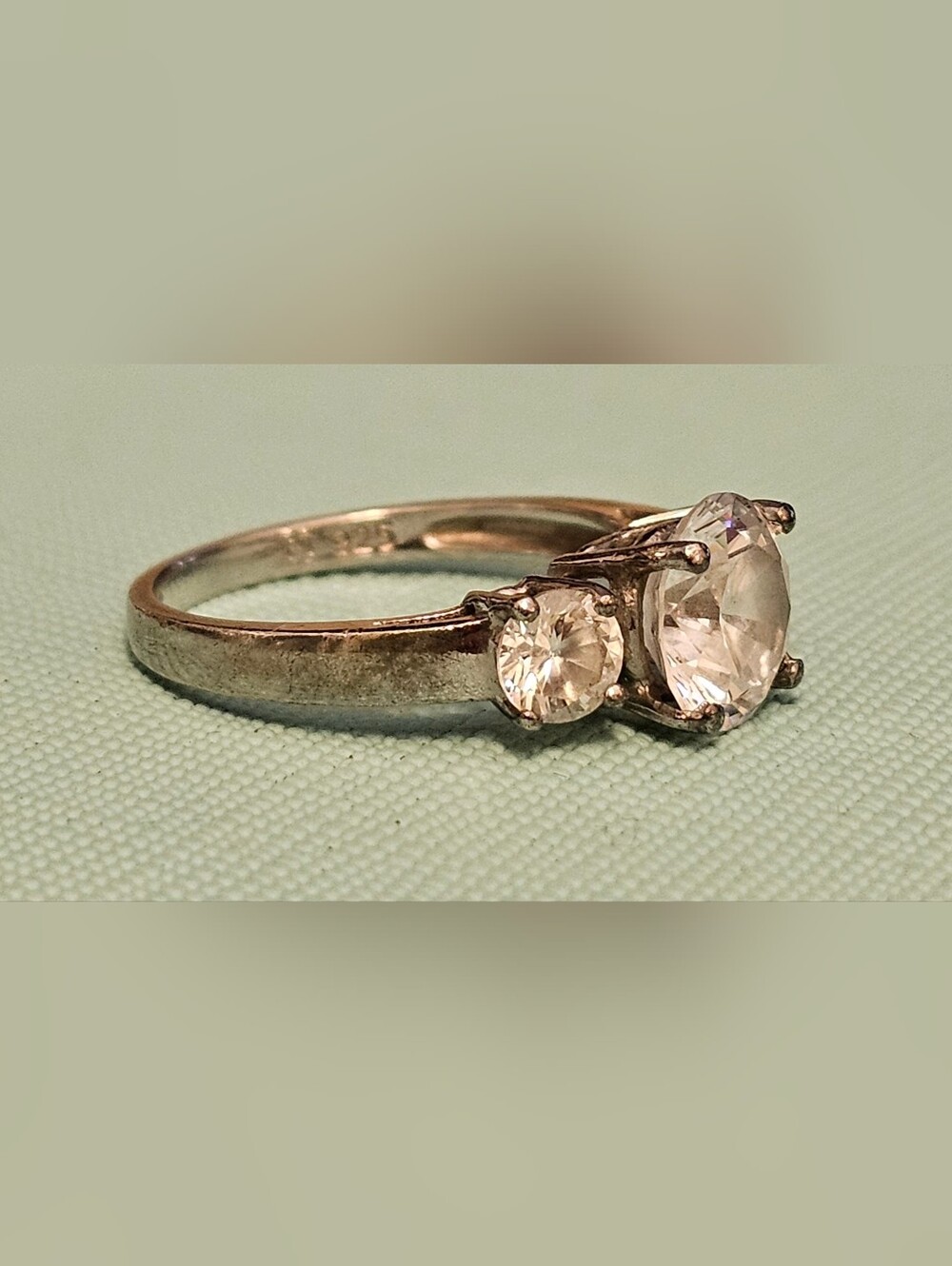 925 STERLING SILVER 3 Stone CZ Ring SZ 6